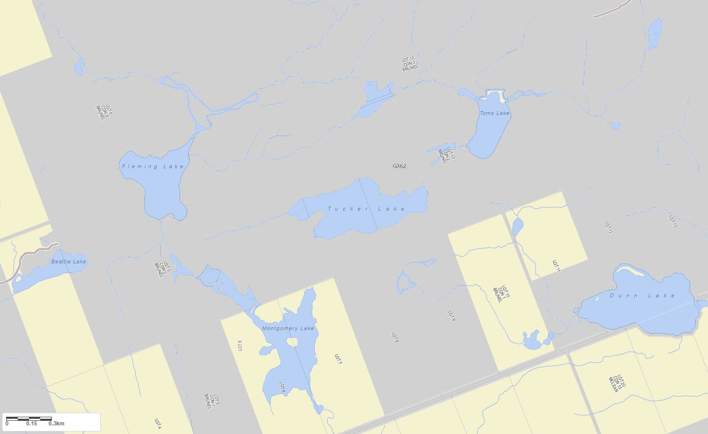 Crown Land Map of Tucker Lake in Municipality of Huntsville and the District of Muskoka
